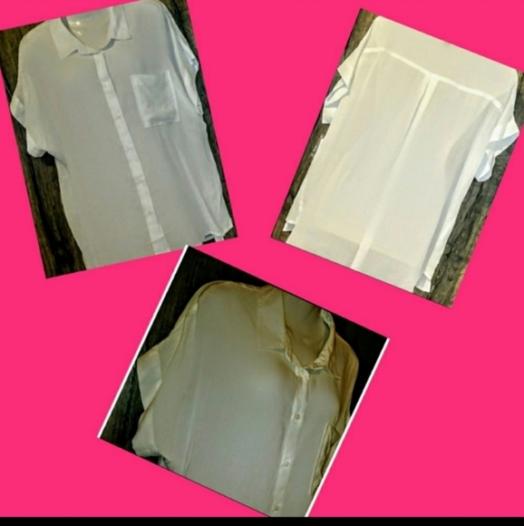 ANA Top Size XL Button Up High Low Sharkbite NWT - Picture 3 of 9